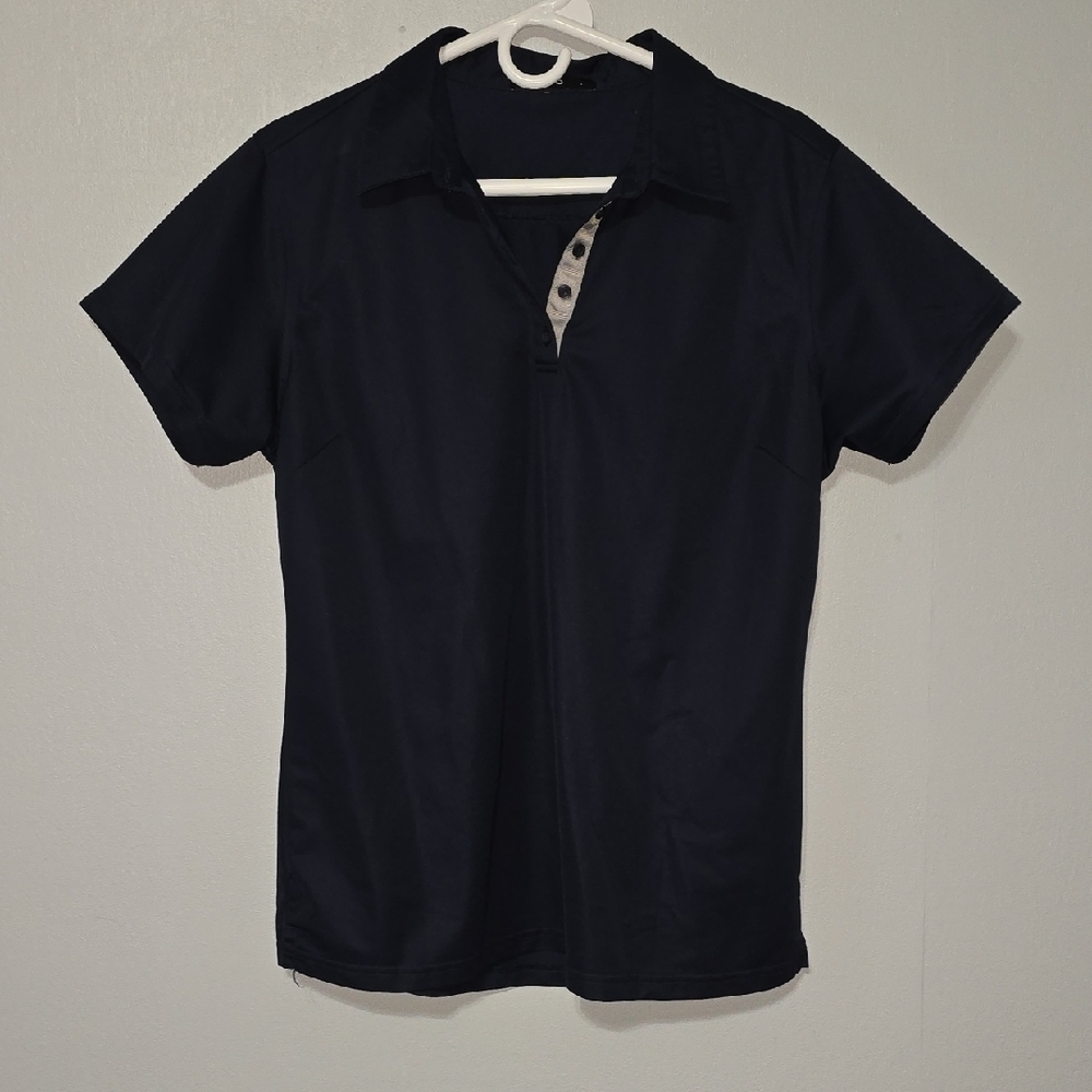 Elegant Navy Short Sleeve Polo for Women